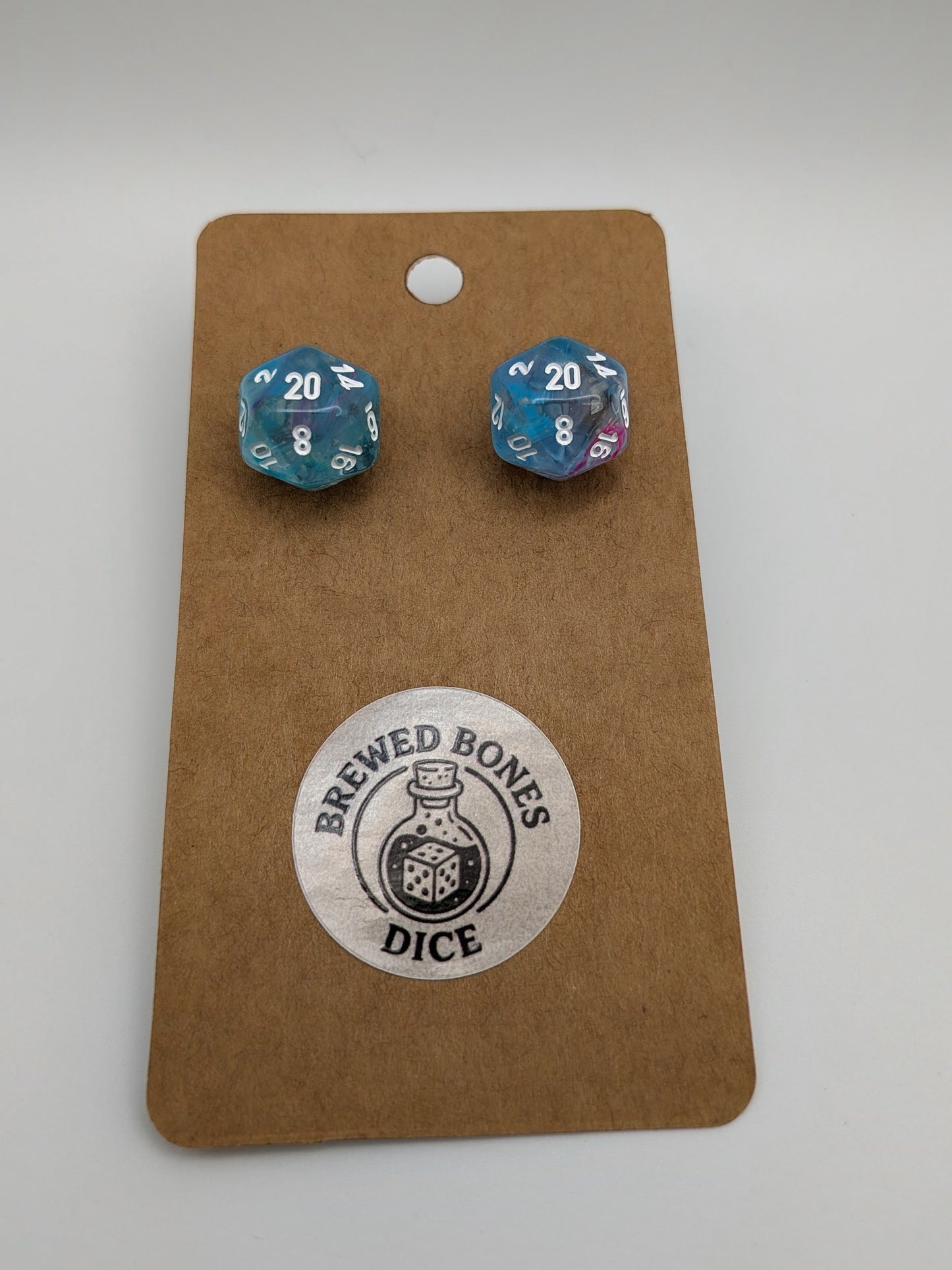 D20 Dice Stud Earrings (10mm) – Geeky RPG Jewelry