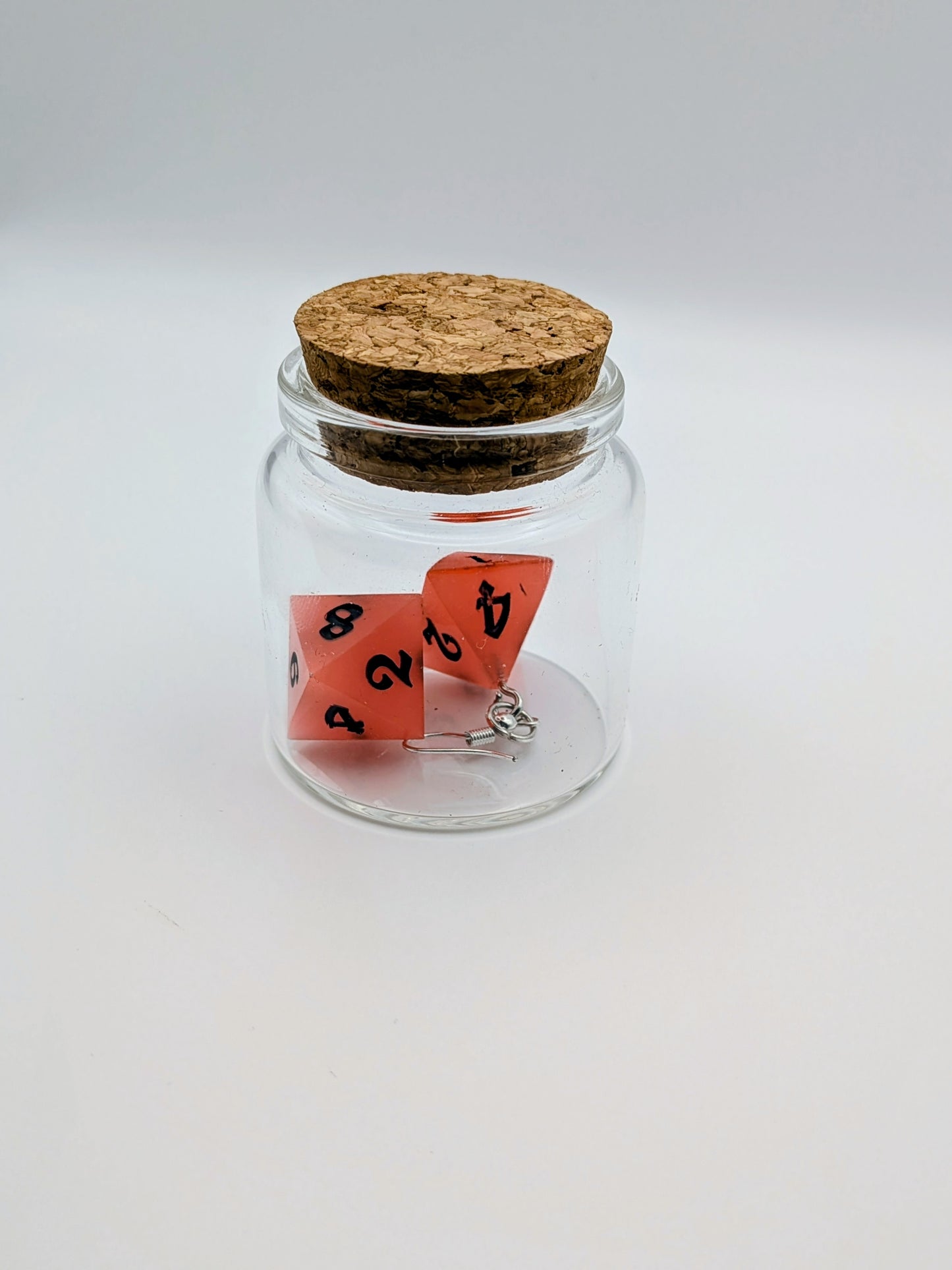 Glow-in-the-Dark Dangly Dice Earrings – Handcrafted Resin Dice Jewelry - Orange/Black